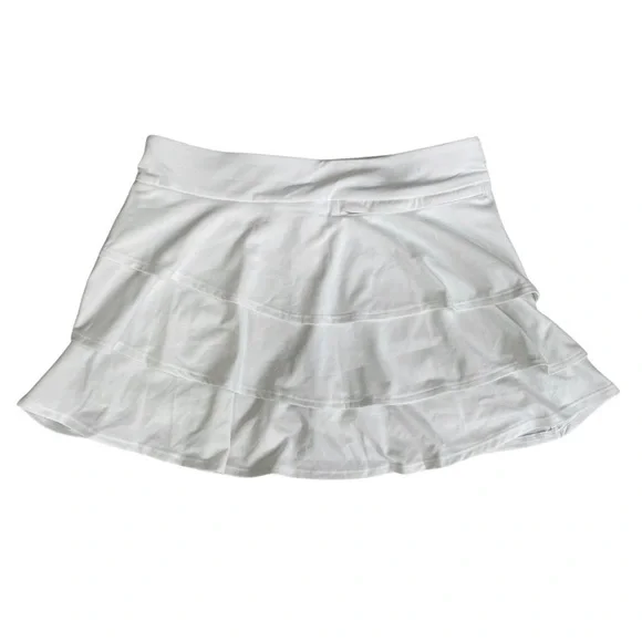 Adidas Girls White Ruffled Skort Size Small - Picture 2 of 7